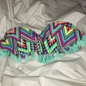 Tribal print bandeau bikini